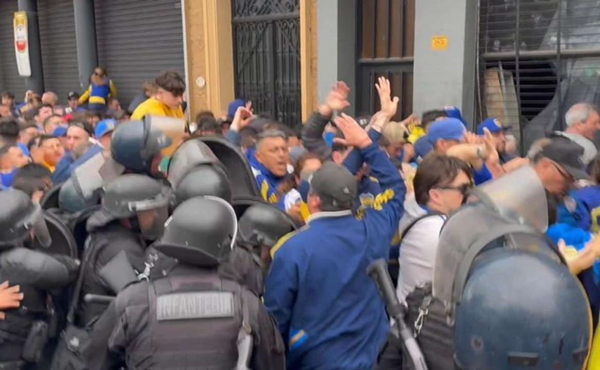 Incidentes antes de Boca-Racing. Foto: Agencia NA (captura de pantalla)