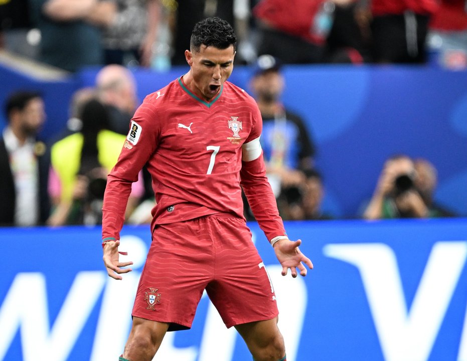 Cristiano Ronaldo festejando su gol en el Mundial. Foto: Agencia NA (Xinhua)