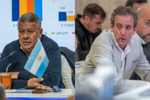 Claudio Tapia e Ignacio Villarroel, vicepresidente de River. Foto: Agencia NA (@chiquitapia).
